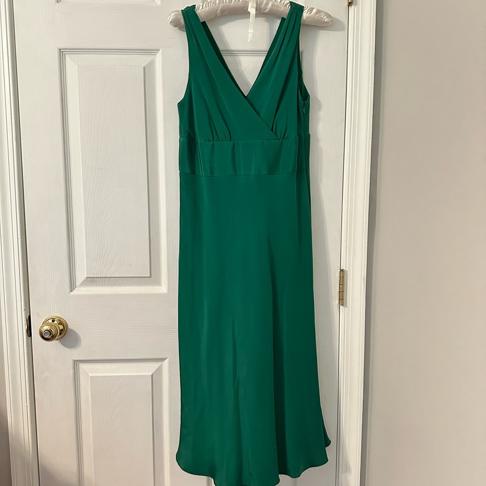 New without tags J. Crew Weddings emerald green silk midi dress
